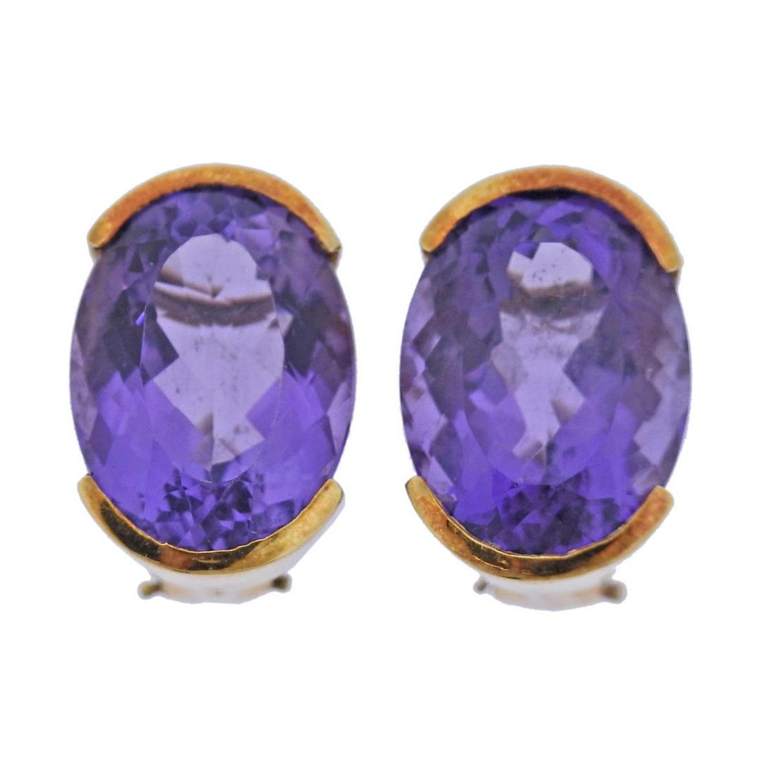 18k Gold Amethyst Earrings (1 of 4)