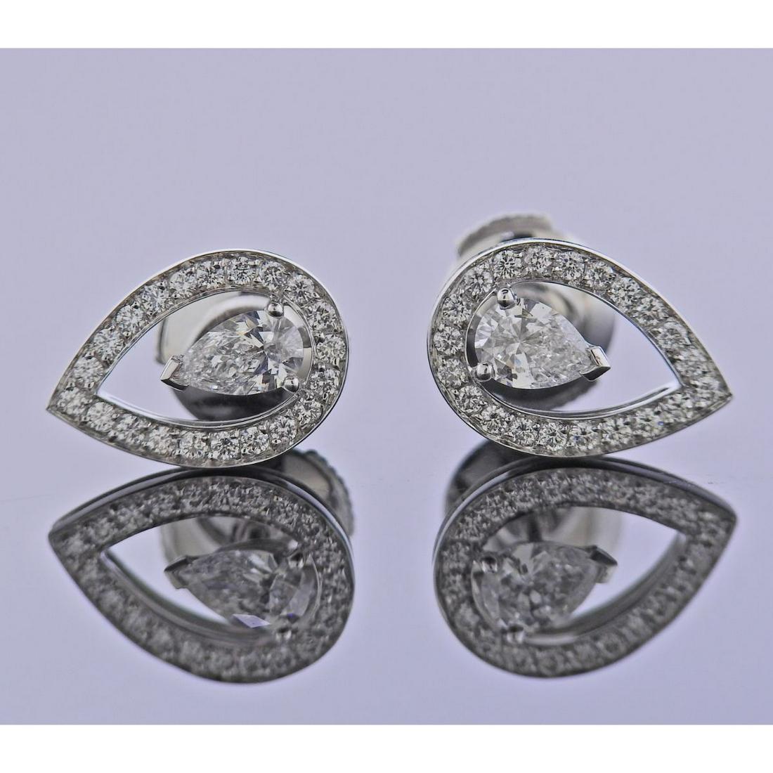 Fred Paris 18k Gold Diamond Stud Earrings (1 of 3)