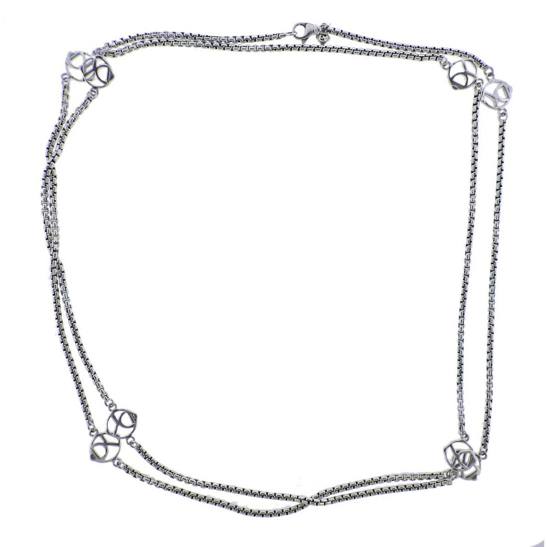 David Yurman Silver Long Box Chain Necklace (1 of 4)