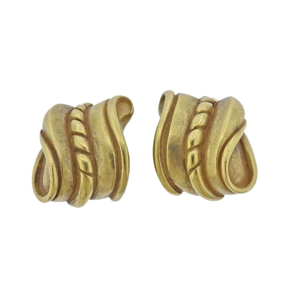 Kieselstein Cord 18K Gold Scroll Earrings (1 of 5)