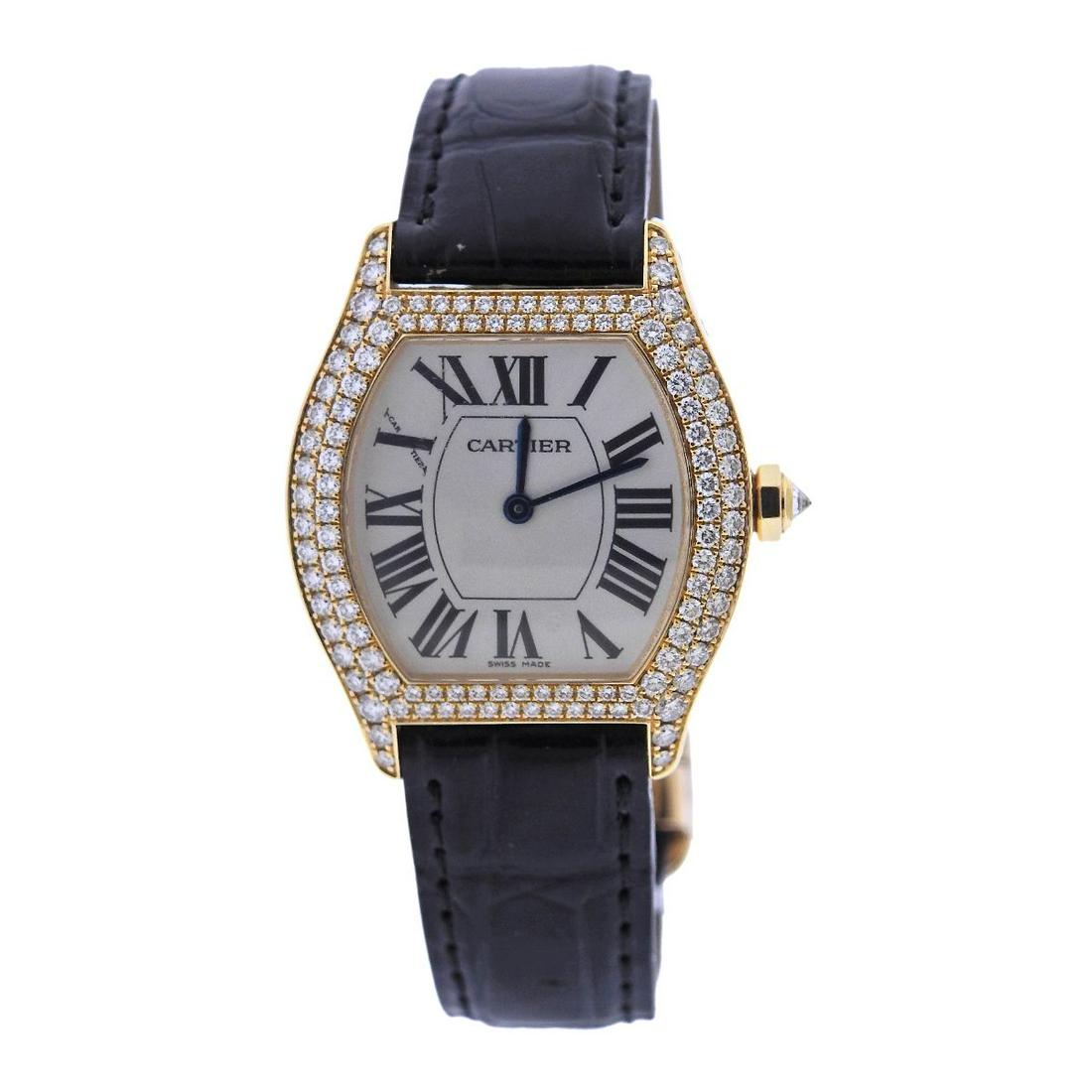 Cartier Tortue 18k Gold Diamond Manual Wind Ladies (1 of 6)