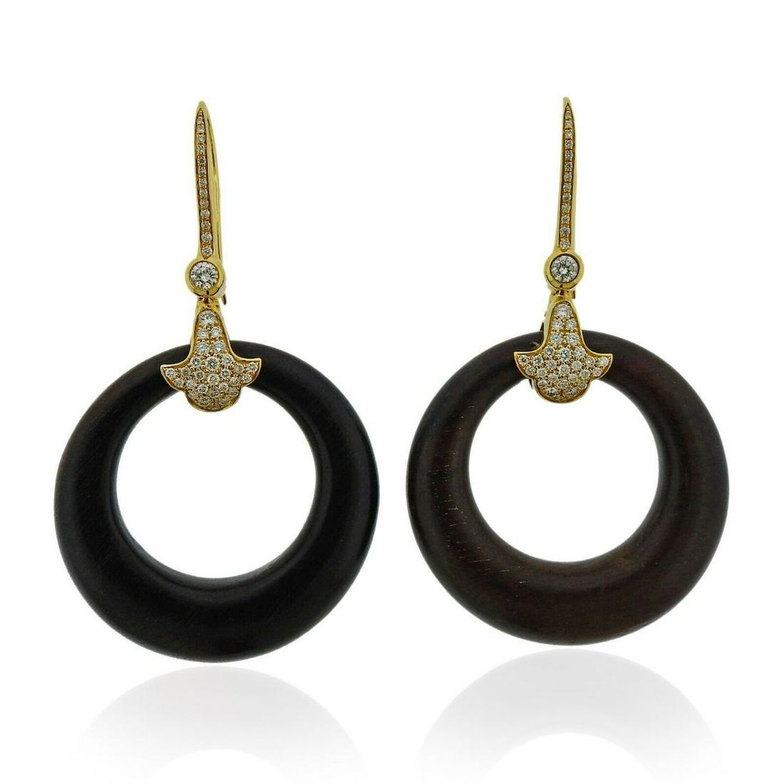 Marina B Karine Diamond Wood Gold Earrings (1 of 4)