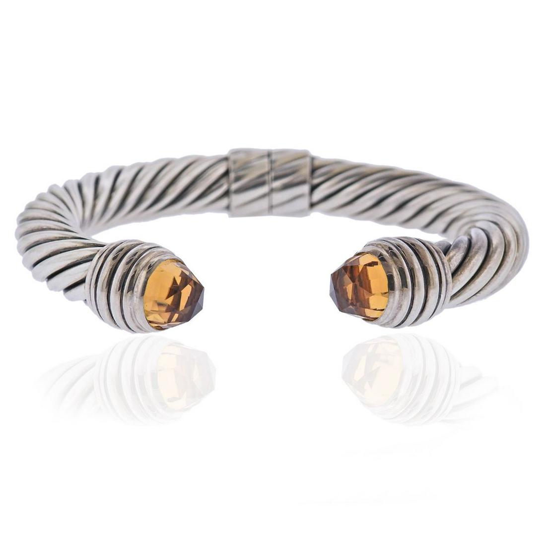 David Yurman 10mm Cable Silver Citrine Bracelet (1 of 3)
