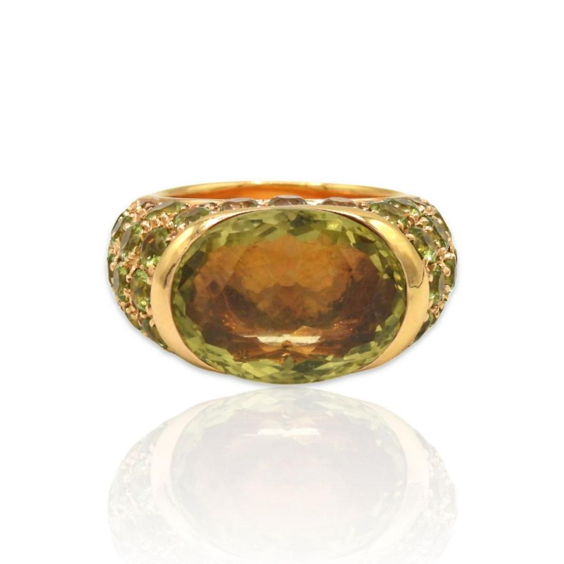 Adolfo Courrier 18k Gold Prasiolite Peridot Ring (1 of 3)