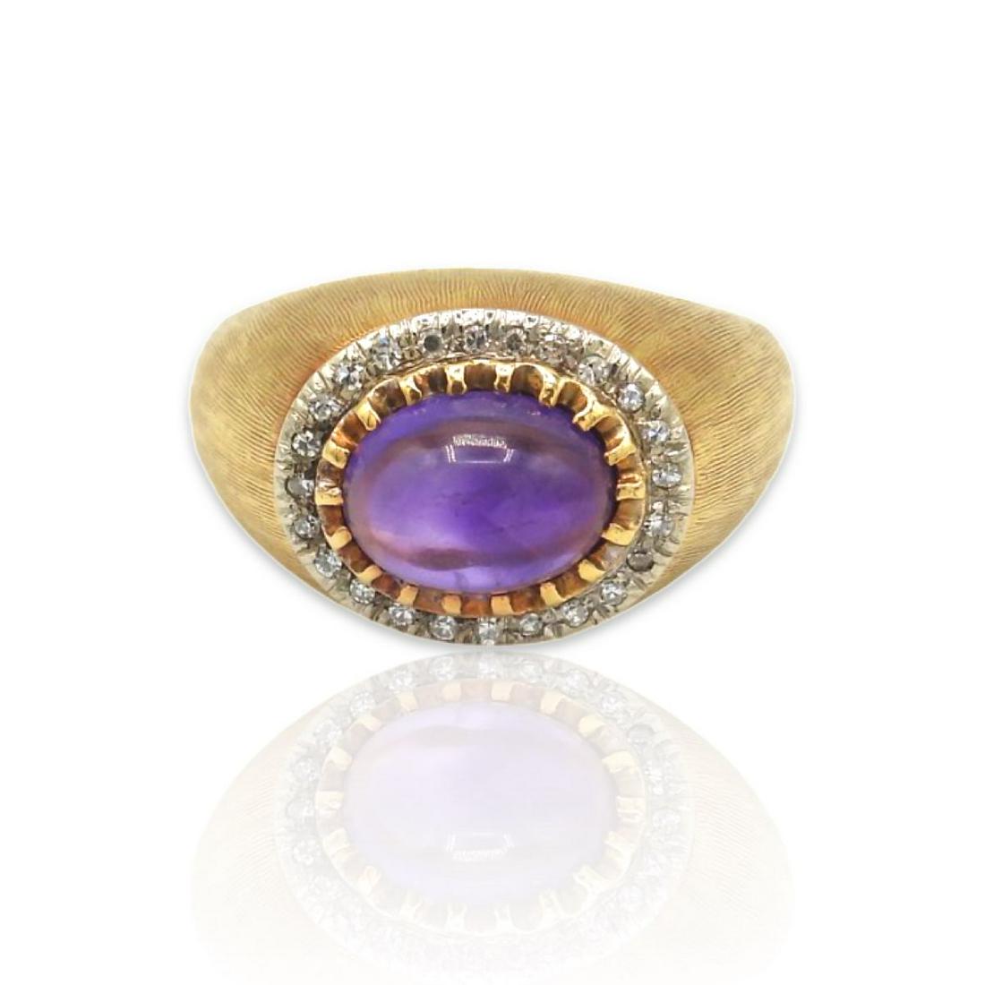 Buccellati 18k White Yellow Gold Diamond Amethyst Ring (1 of 3)