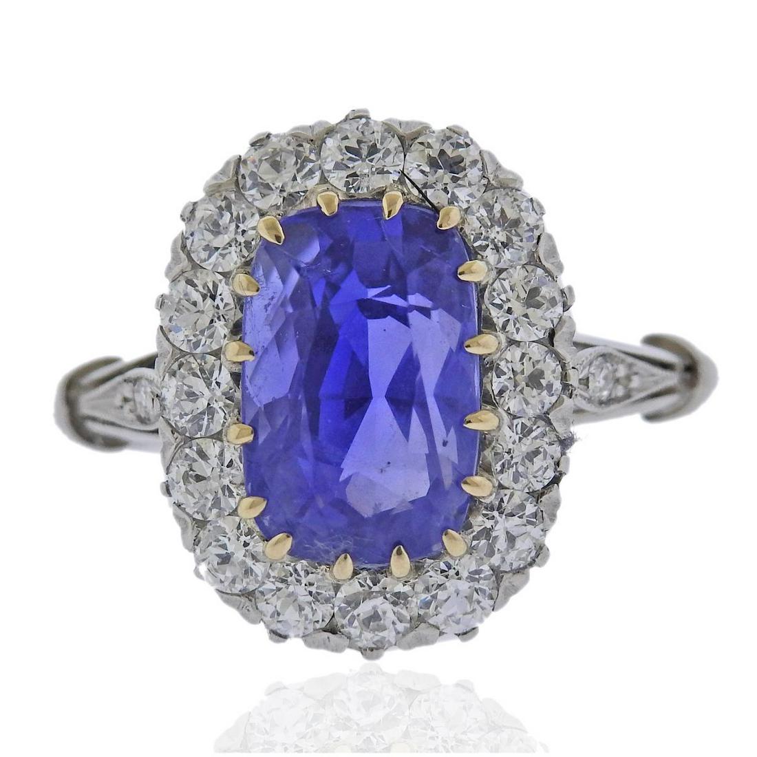 Platinum Sapphire Diamond Ring (1 of 4)