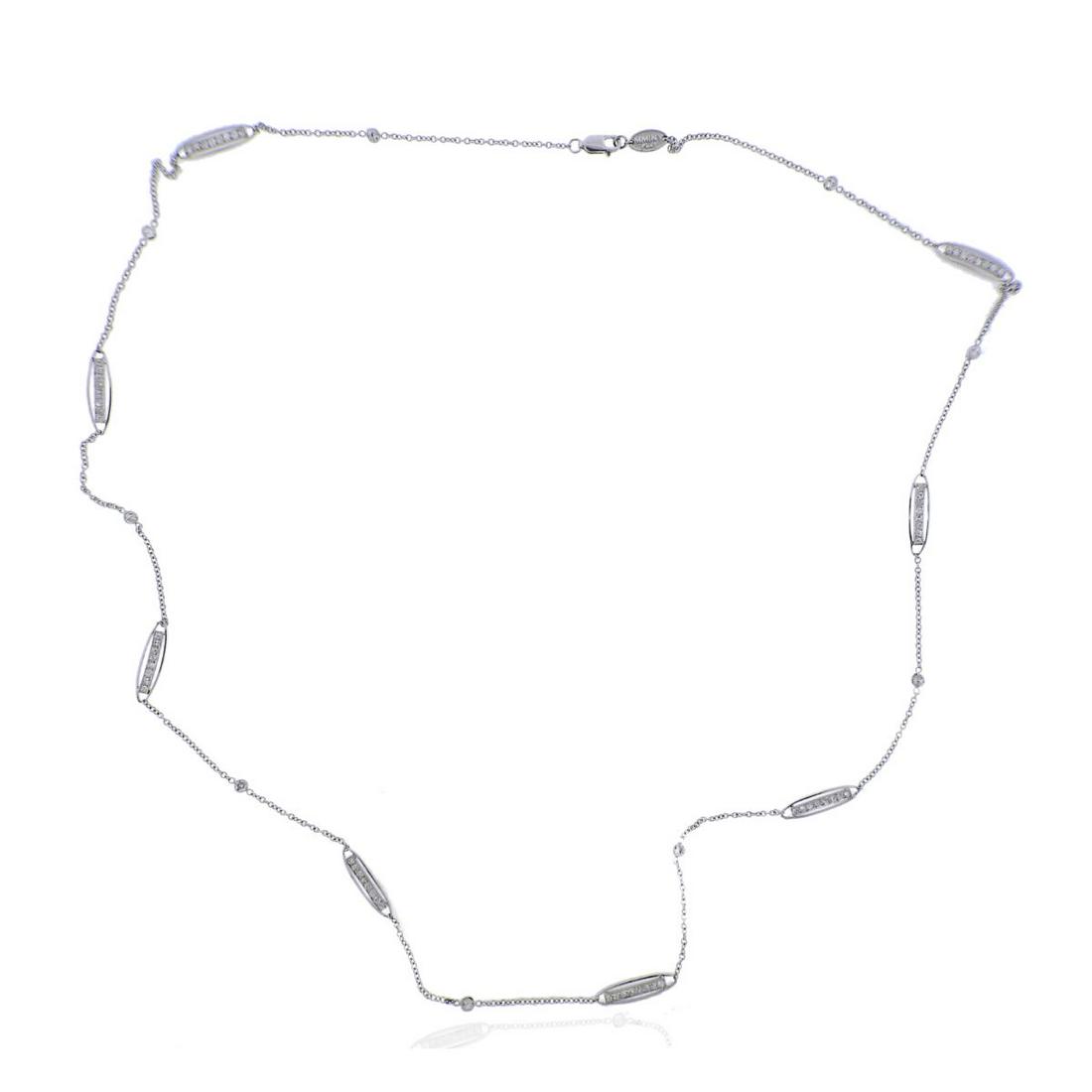 Platinum Diamond Long Chain Necklace (1 of 4)