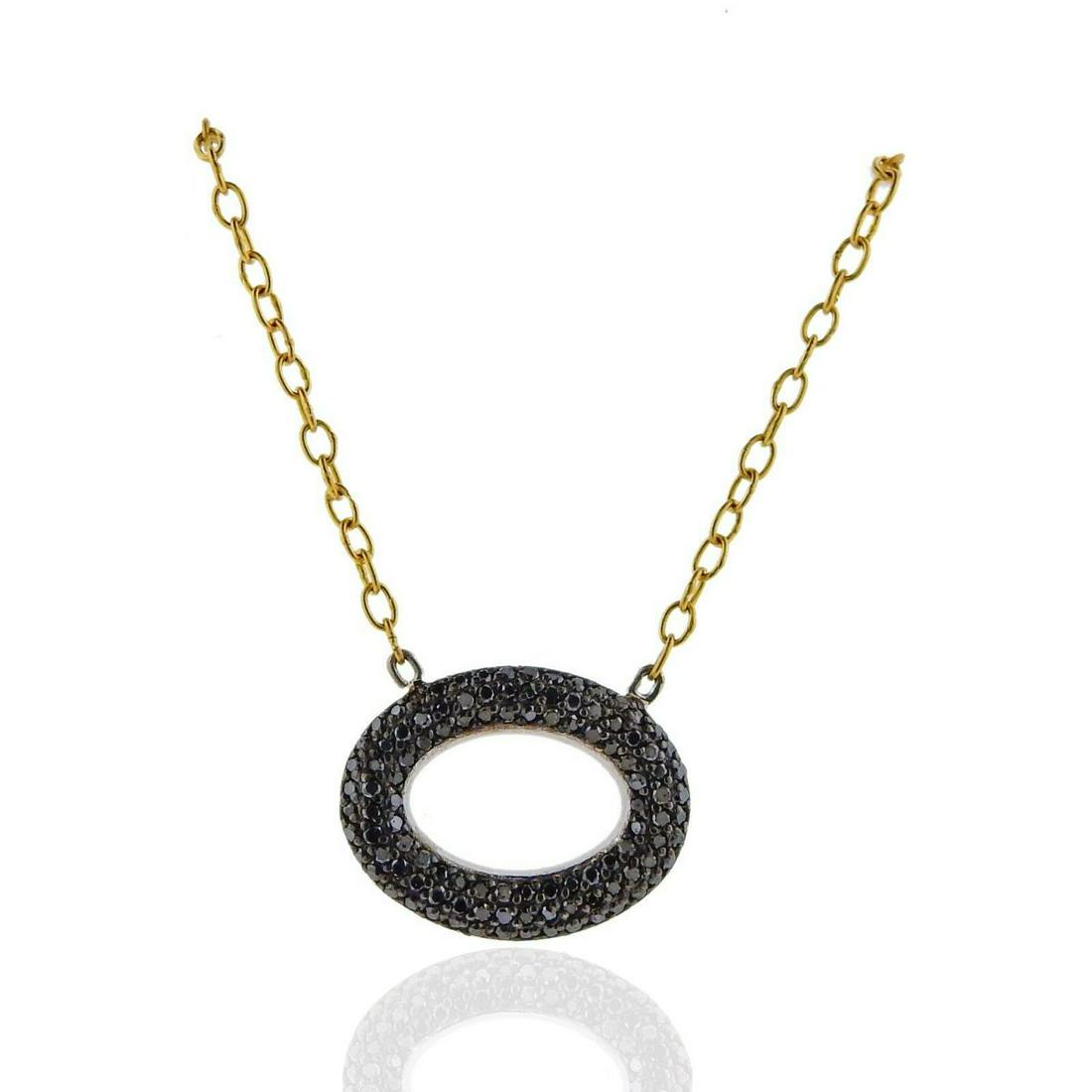 Gurhan Galahad 18k 22k Gold Black White Diamond Reversible Necklace: Metal : 22k 18k Gold Designer : Gurhan Gemstone : Black diamonds approx. 0.63ctw, Diamonds approx. 0.42ctw Measurements : Necklace is 16-18" long, pendant - 20mm x 15mm. Marked: : Gurhan, S