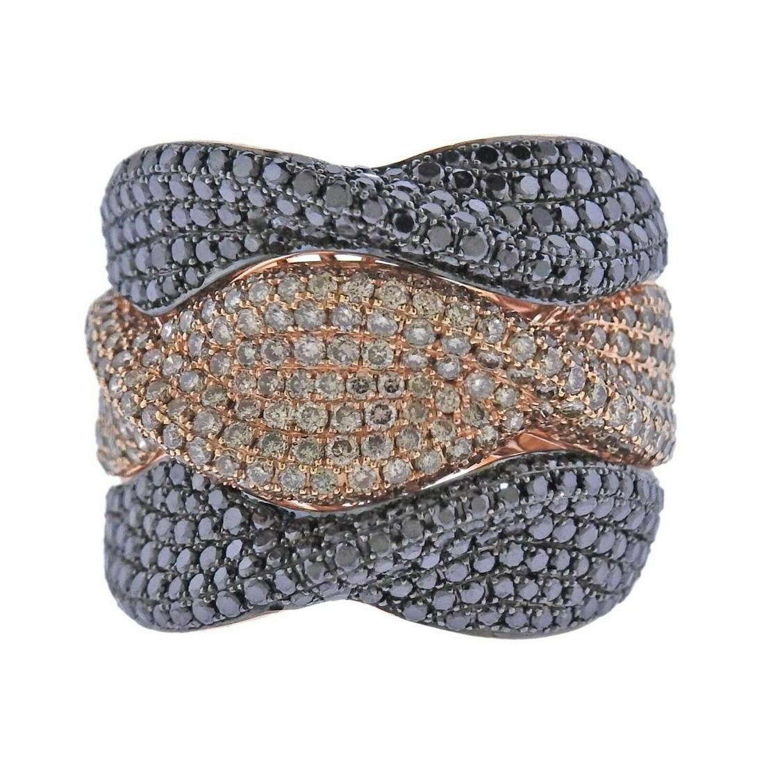 Bucherer 18K Gold 4.74ctw Black Fancy Diamond Ring (1 of 4)