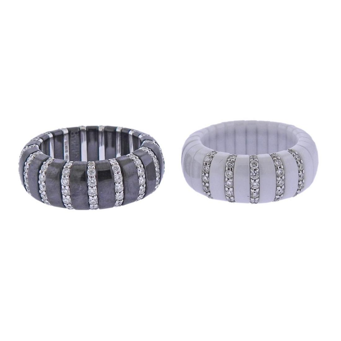 Roberto Demeglio Ceramic Diamond Gold Ring Set (1 of 5)