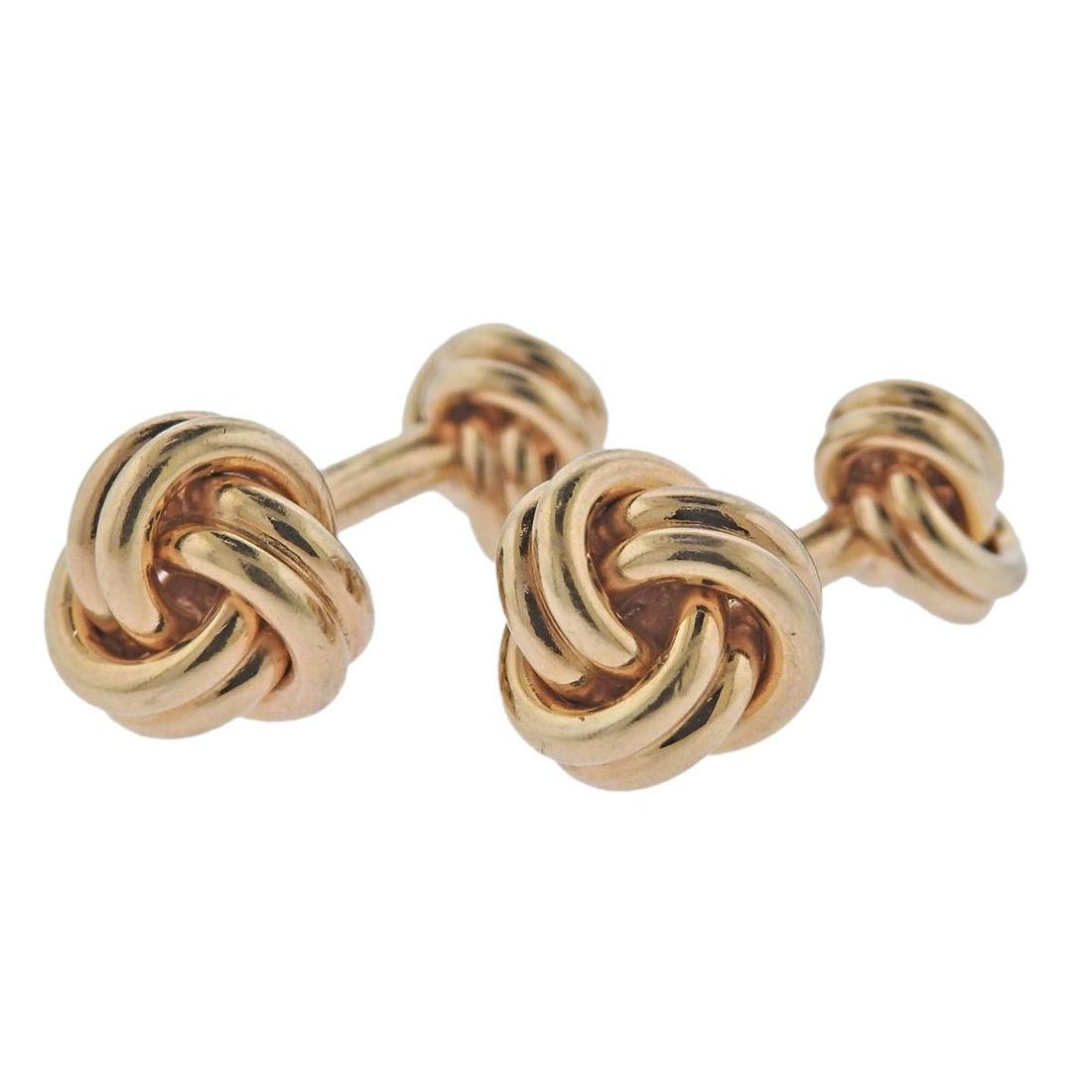 Cartier 14k Gold Knot Cufflinks (1 of 3)