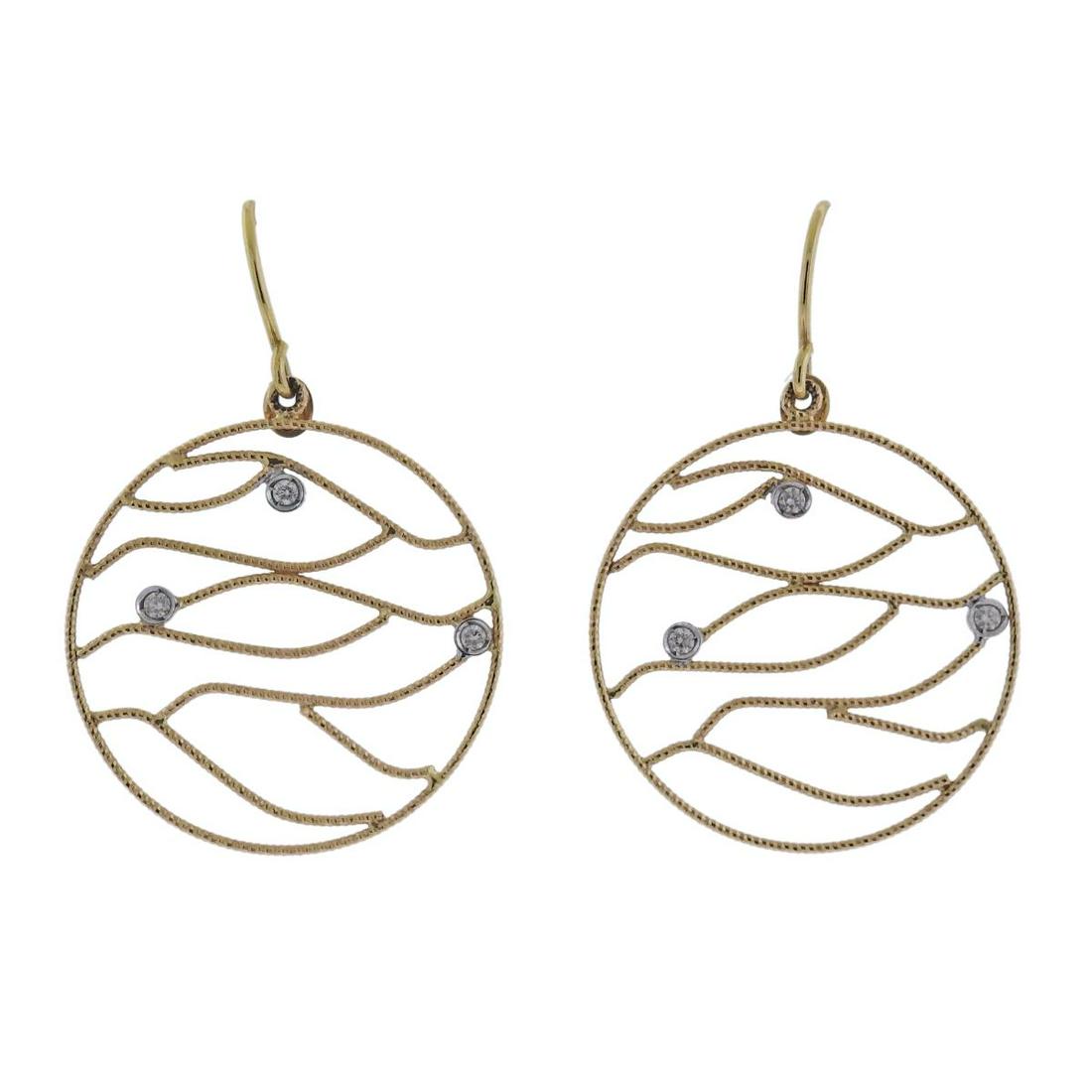 Roberto Coin 18k Gold Diamond Drop Circle Earrings (1 of 4)