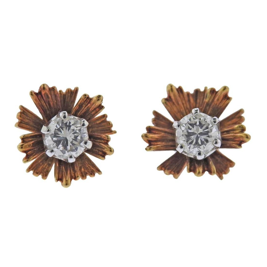 14k Gold Diamond Stud Earrings (1 of 3)