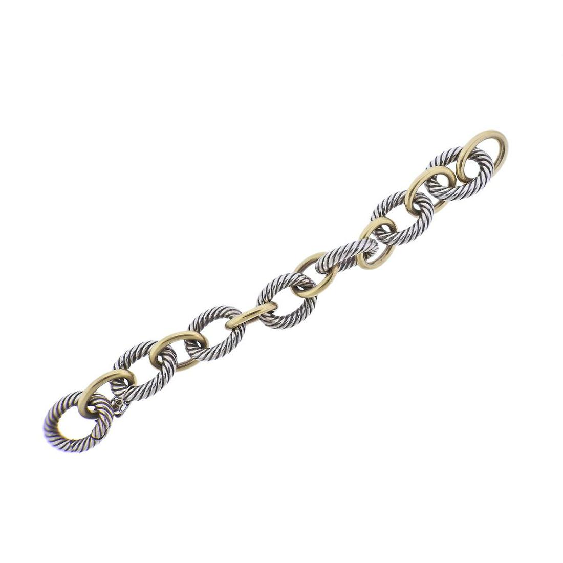 David Yurman Silver Bonded Gold Link Bracelet (1 of 3)