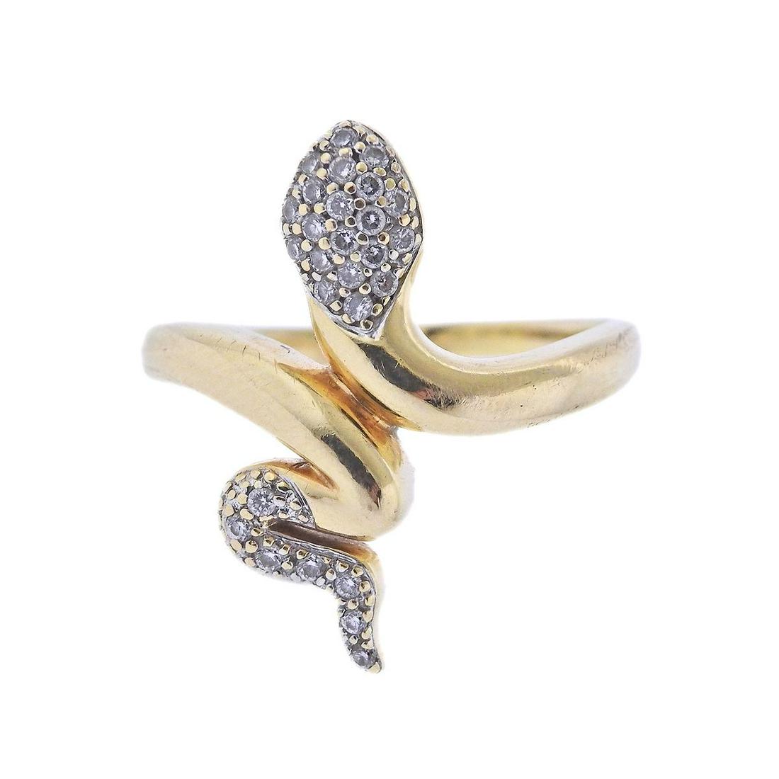 14k Gold Diamond Snake Ring (1 of 5)