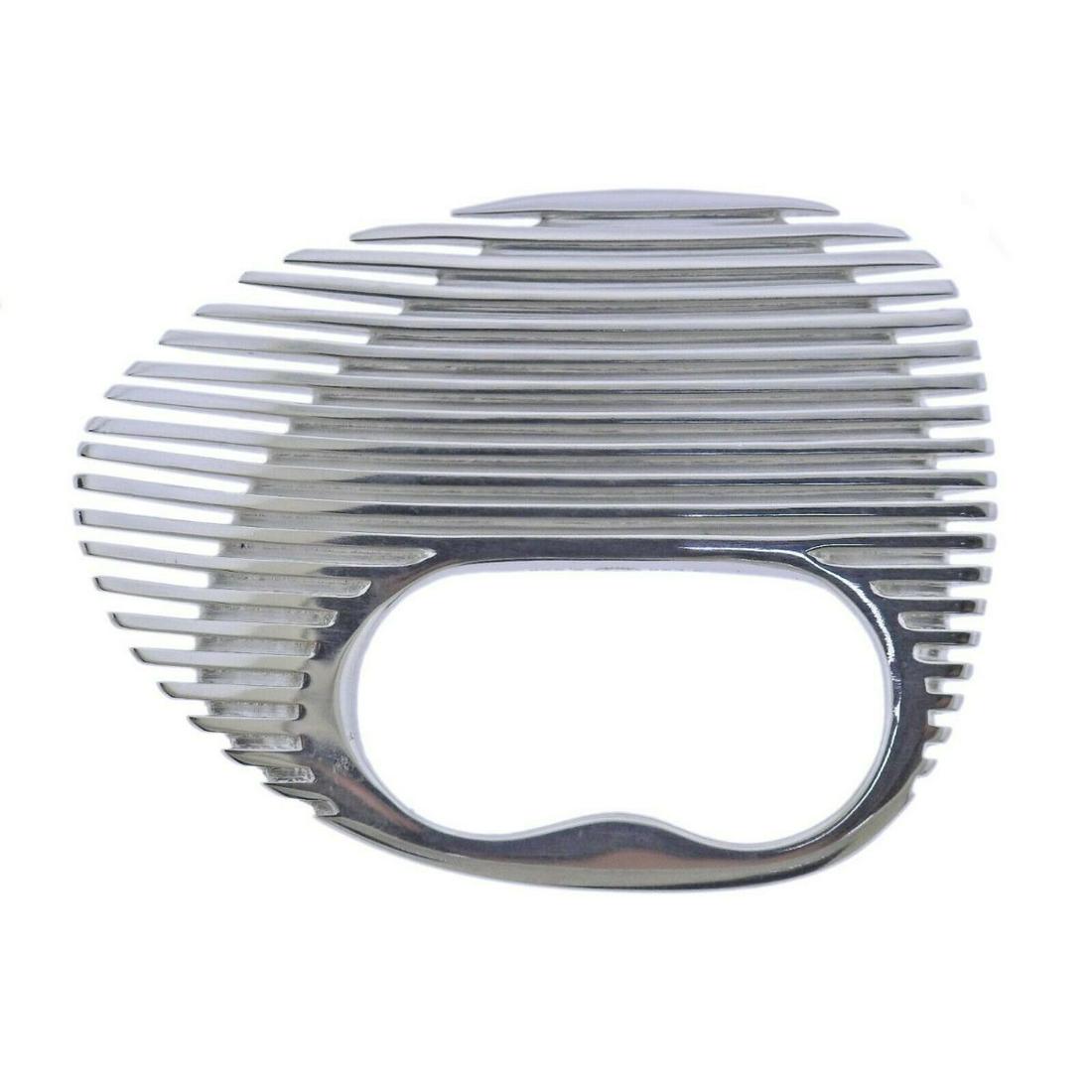 Georg Jensen Zaha Hadid Lamellae Silver Double Finger Ring 623 E (1 of 4)