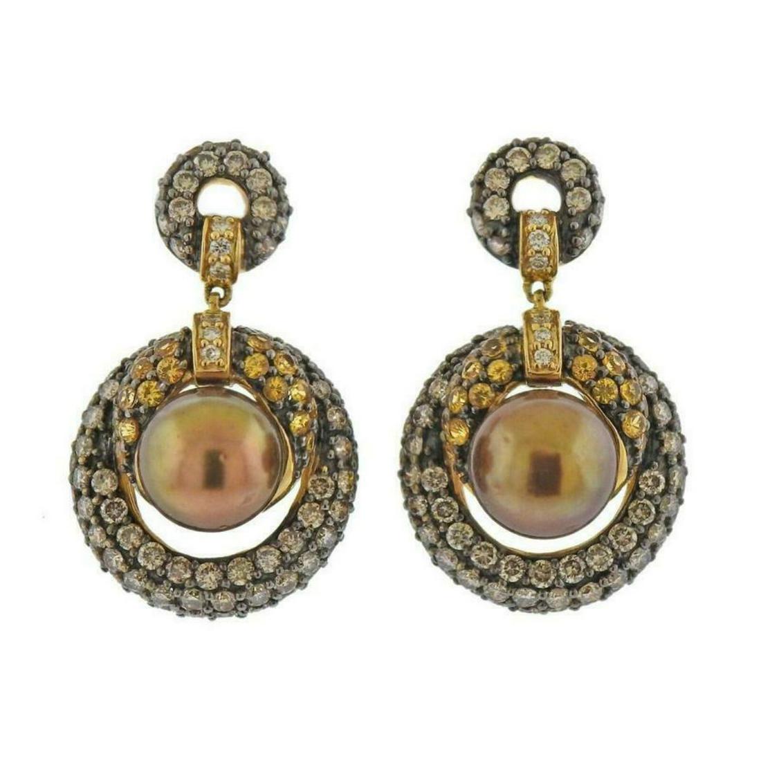LeVian Le Vian 14k Gold 2.75ctw Diamond Pearl Earrings (1 of 4)