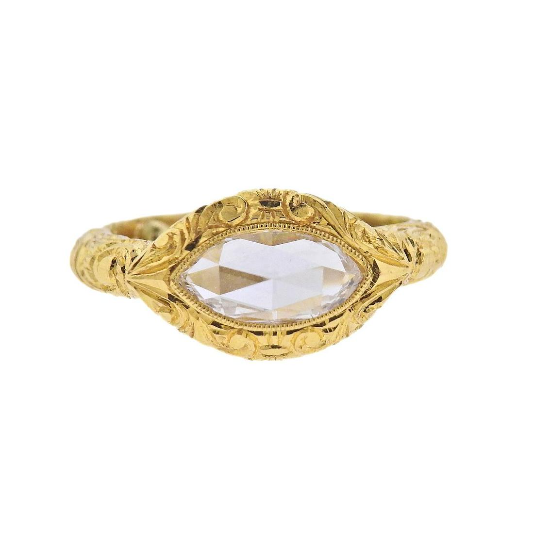 Aylin Aker 22k Gold Rose Cut Diamond Ring (1 of 4)