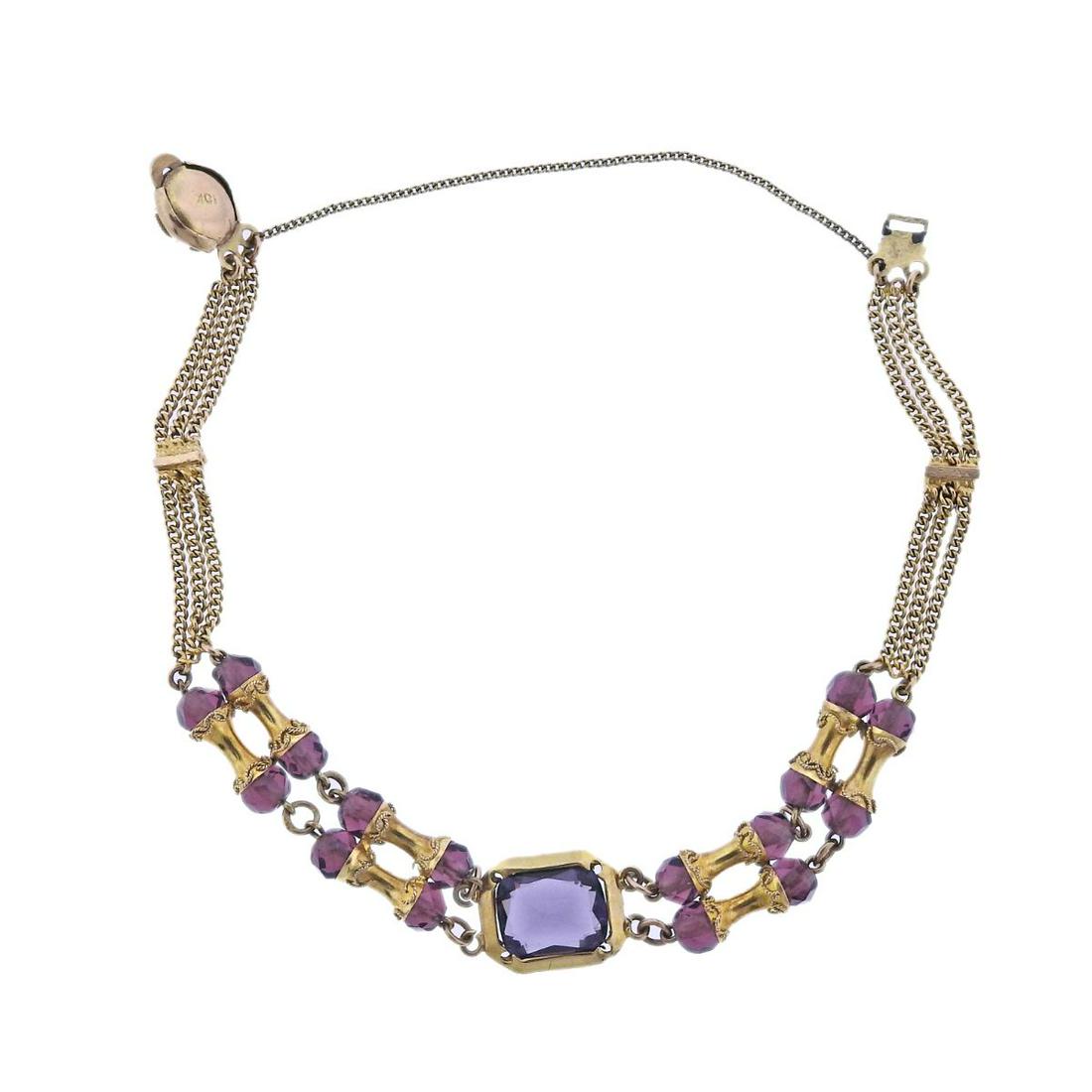 Antique Victorian Gold Amethyst Bracelet (1 of 5)