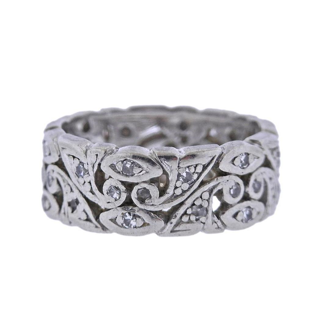 Midcentury 14k Gold Diamond Band Ring (1 of 3)