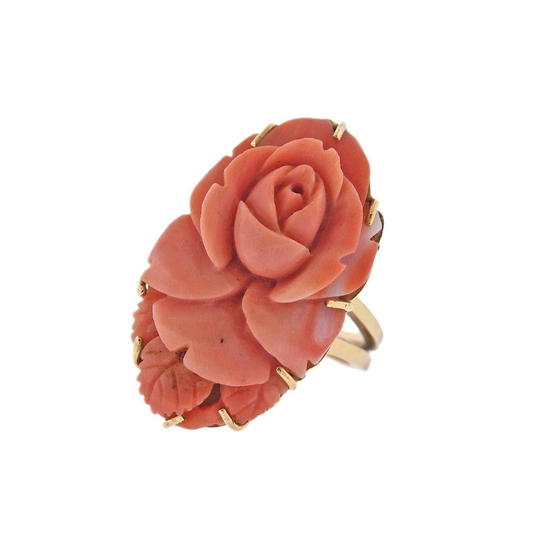 14k Gold Carved Coral Ring (1 of 3)