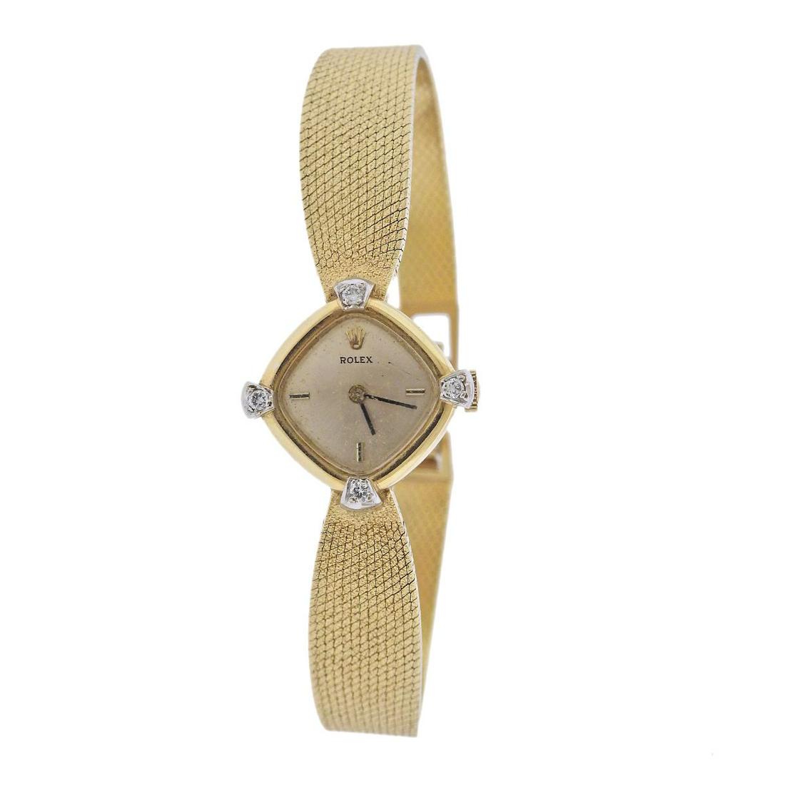 Vintage Rolex 14k Gold Diamond Manual Wind Ladies Watch (1 of 4)