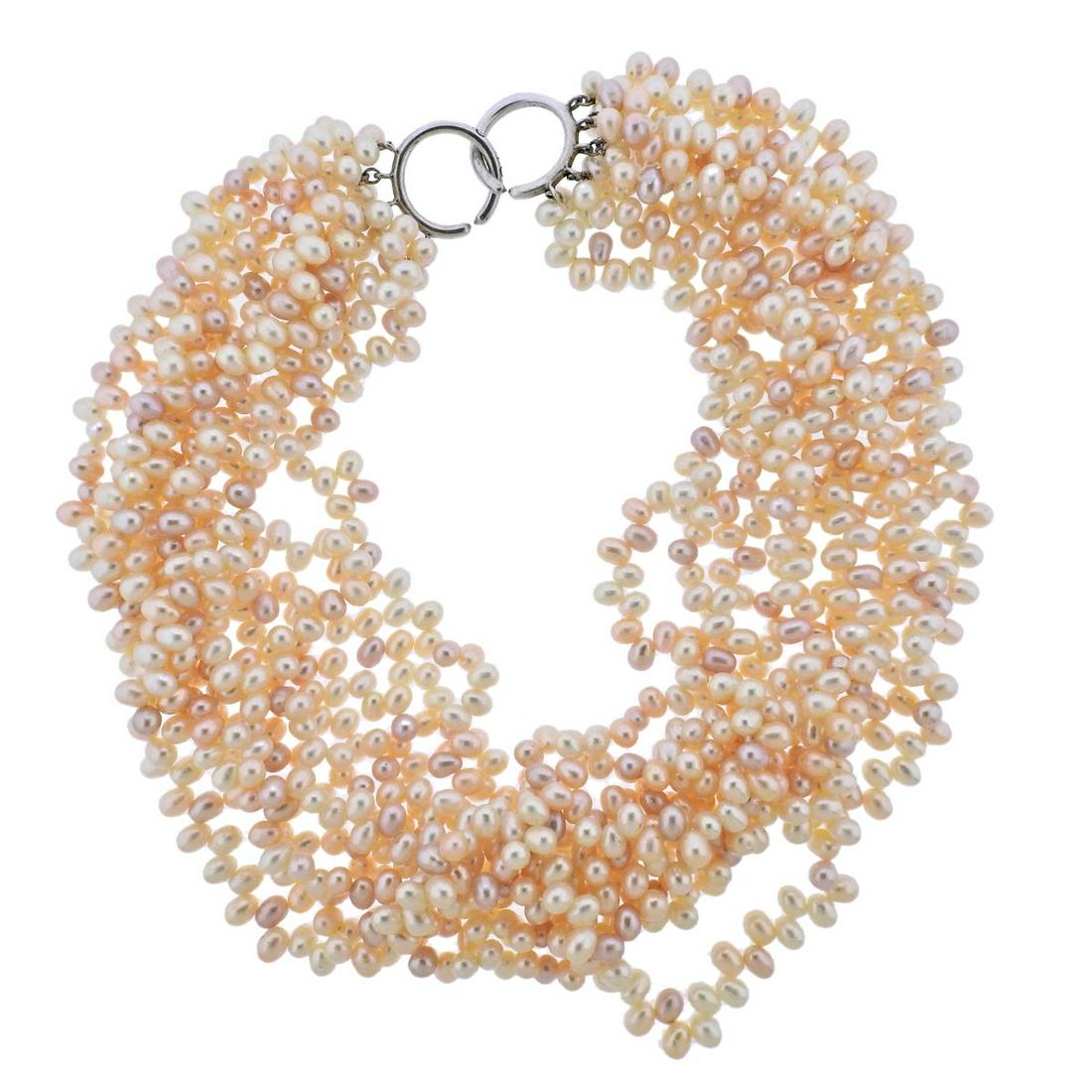 Tiffany & Co Picasso Silver Pearl Torsade Necklace (1 of 4)