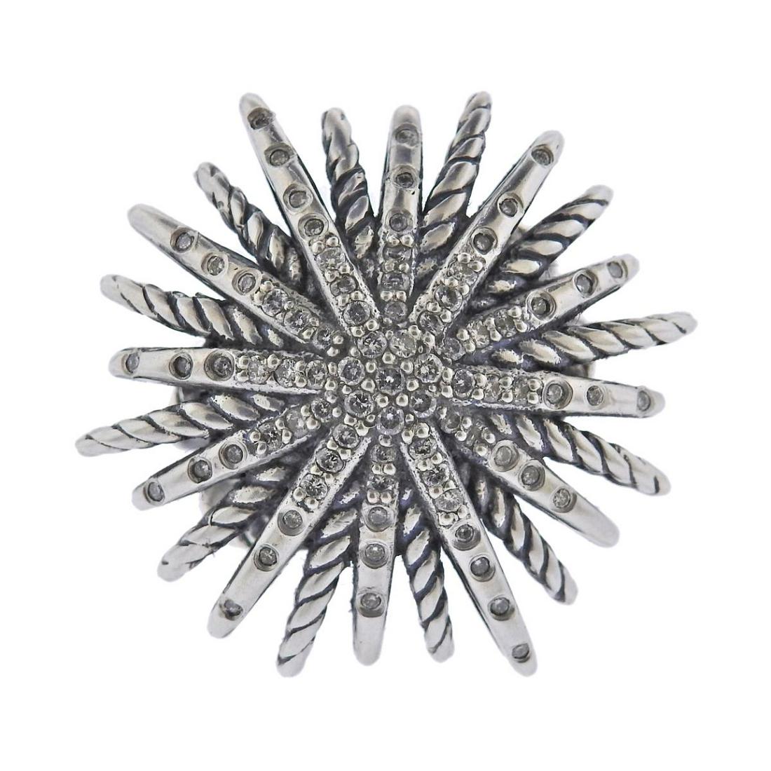 David Yurman Silver Diamond Starburst Ring (1 of 5)