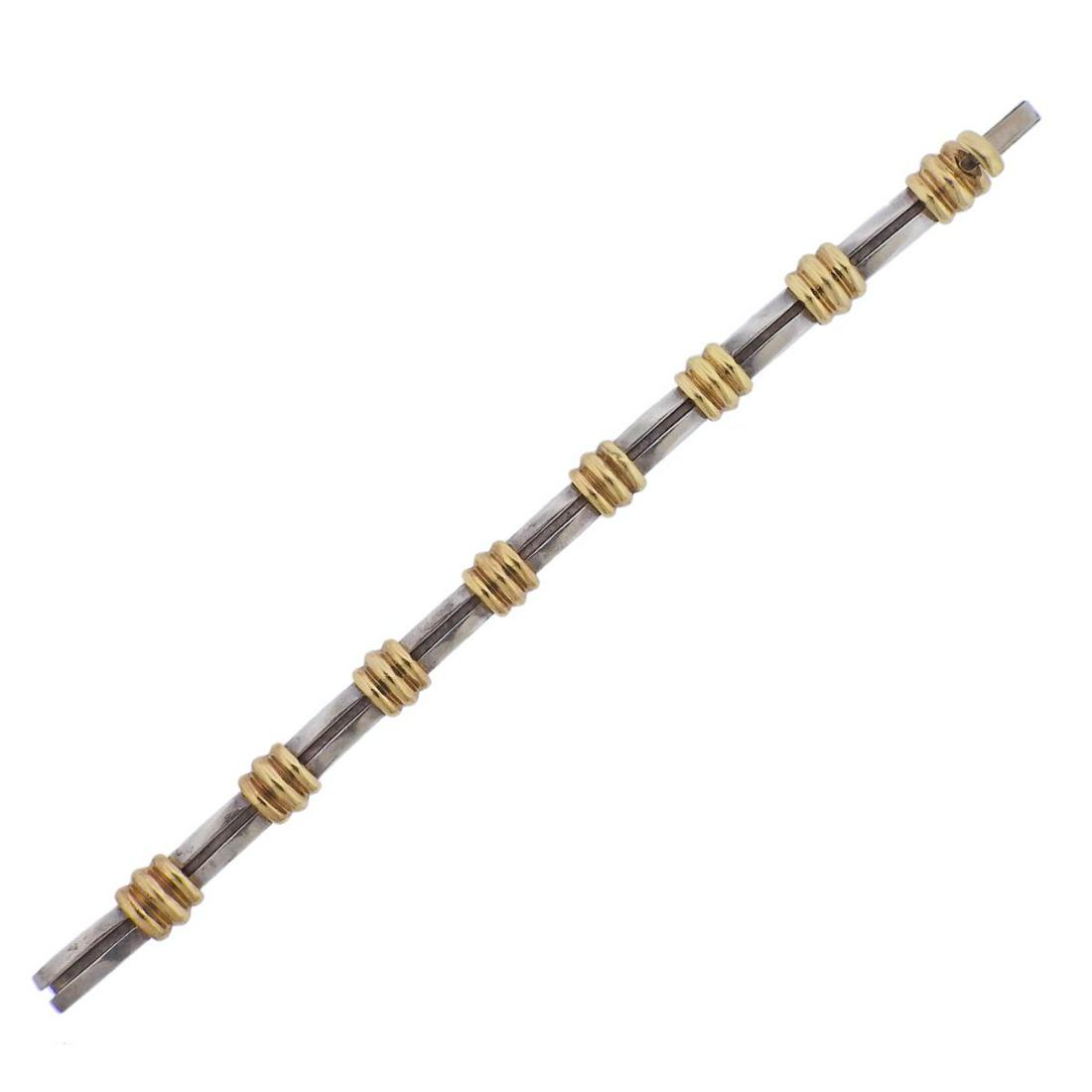 Tiffany & Co Atlas Silver 18k Gold Bracelet (1 of 3)