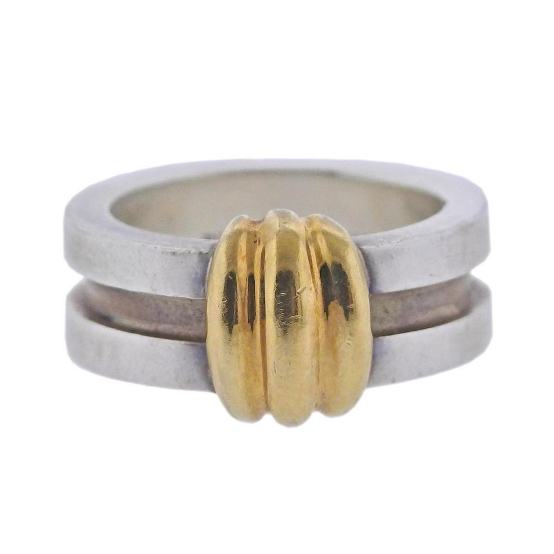 Tiffany & Co Silver 18k Gold Atlas Ring (1 of 4)