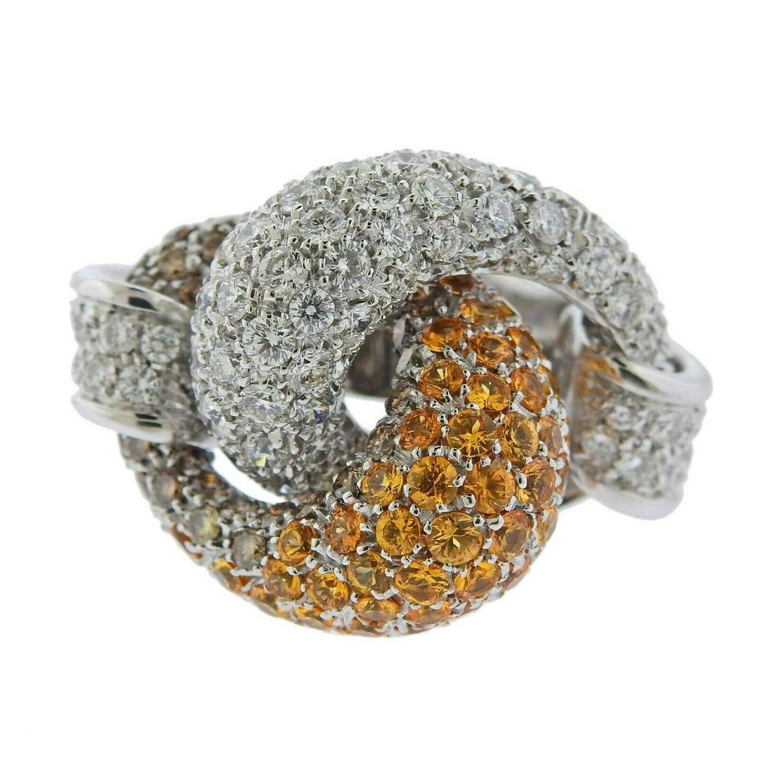 Dal Lago 7.03ctw Diamond Sapphire 18k Gold Cocktail Ring (1 of 5)