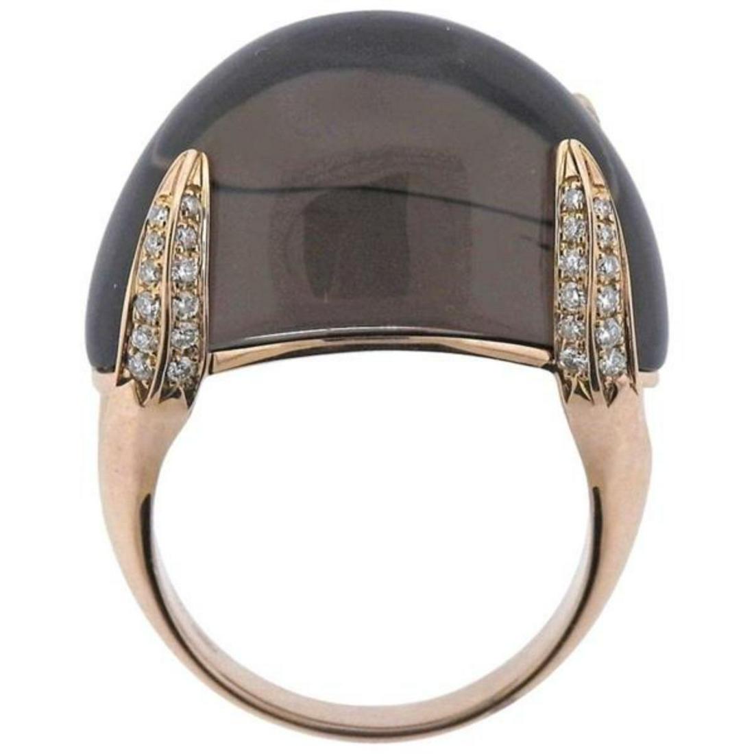 Chimento Diamond Smokey Quartz Rose Gold Ring: Metal : 18k Gold Designer : Chimento Gemstone : Diamonds approx. 0.50ctw, Quartz 17.5 x 23 x 11.3mm Measurements : Ring size 6.75, top is 17.5 x 23mm Marked: : Chimento, 750 Weight