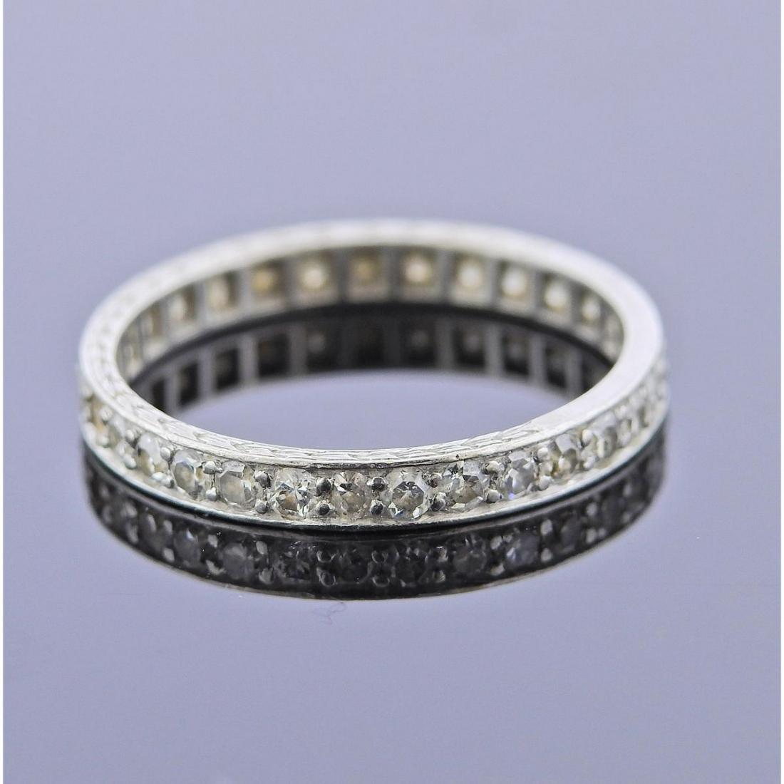 Art Deco Platinum Eternity Diamond Wedding Band Ring (1 of 2)