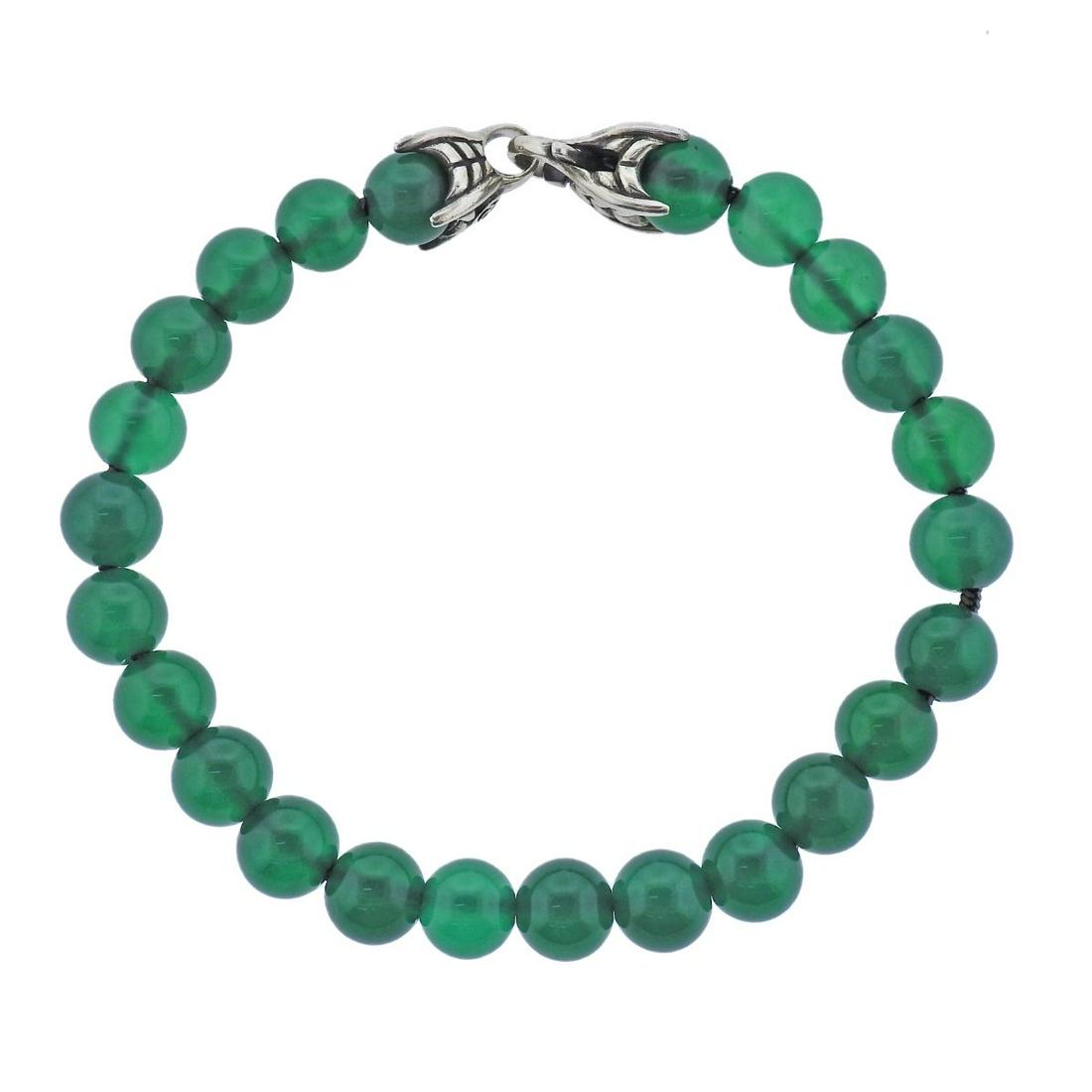 David Yurman Silver Spiritual Beads Green Onyx Bracelet (1 of 3)
