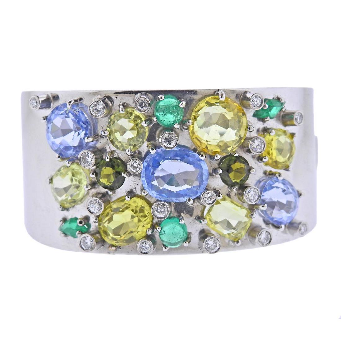 14k Gold Chrysoberyl Diamond Bangle Bracelet (1 of 5)