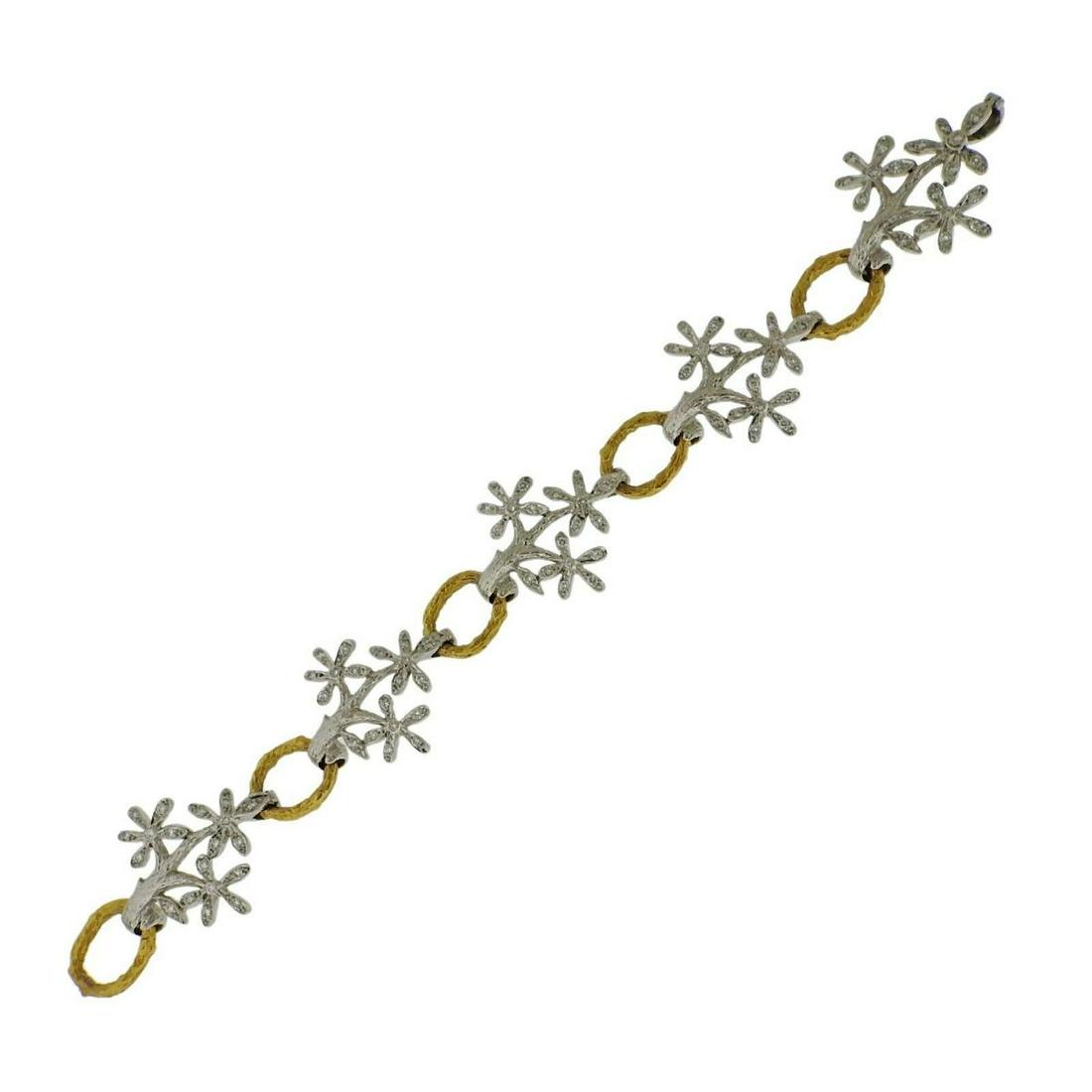 Cathy Waterman Daisy Diamond Platinum Gold Bracelet (1 of 4)