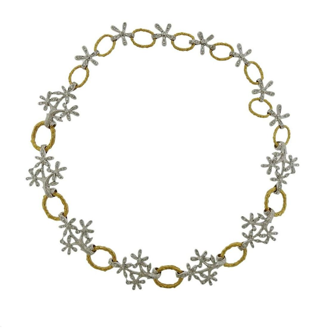 Cathy Waterman Daisy Diamond Platinum Gold Necklace (1 of 4)