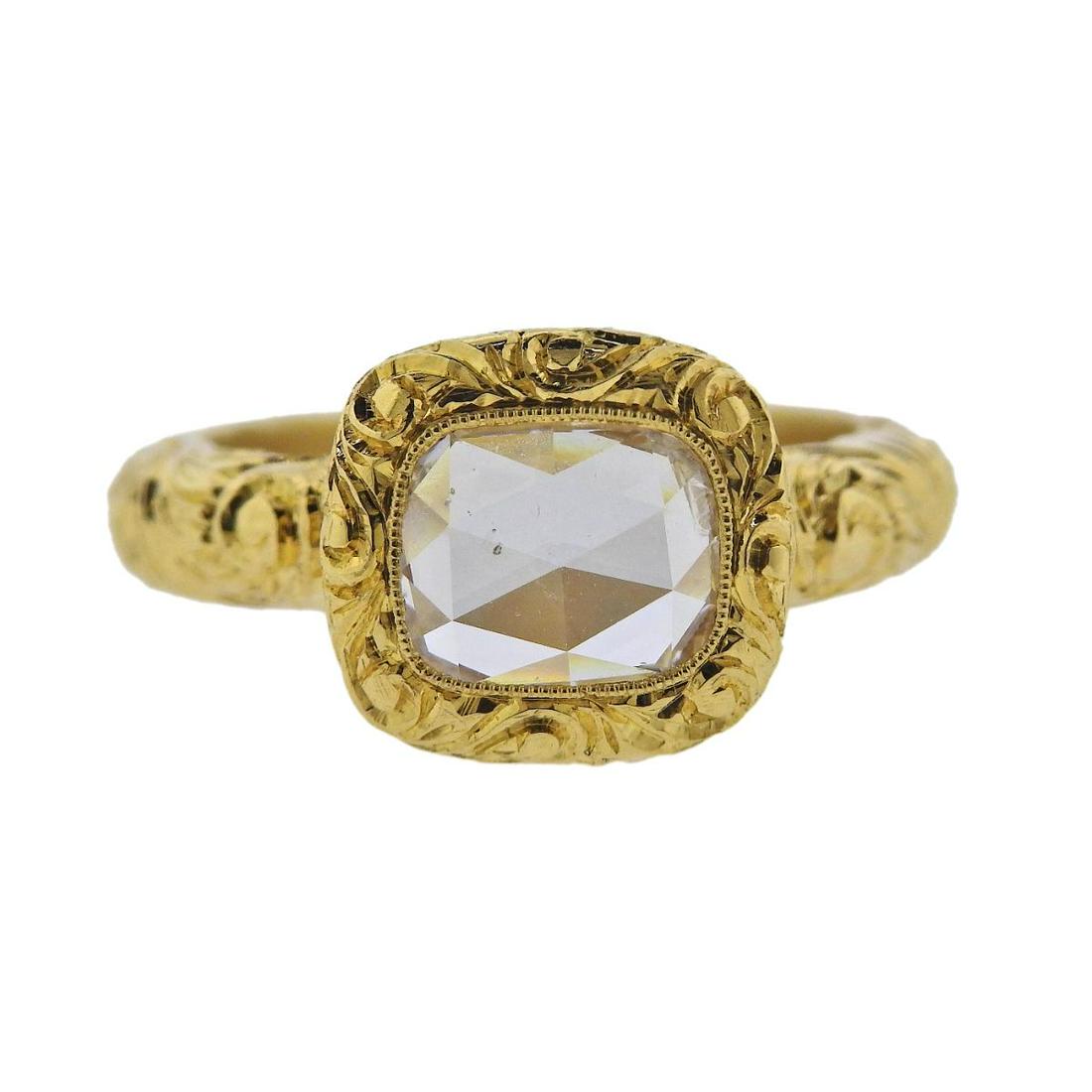 Aylin Aker Rose Cut Diamond 22k Gold Ring (1 of 4)