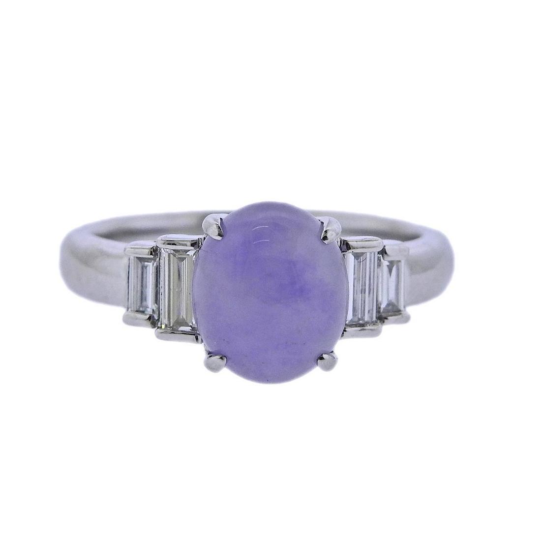 2.86ct Lavender Jade Diamond Platinum Ring (1 of 4)
