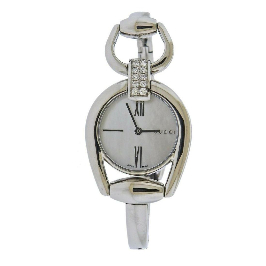 Gucci horsebit store diamond watch
