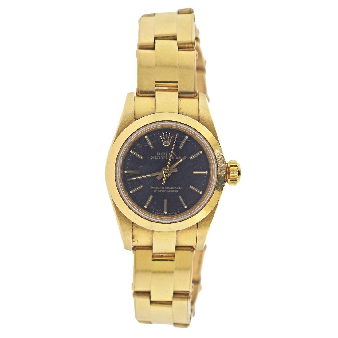 Rolex Oyster Perpetual 18k Gold Automatic Ladies Watch 67188 (1 of 6)