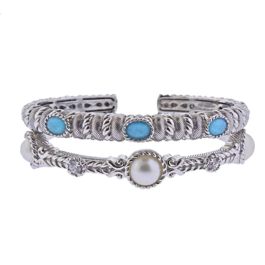 Judith Ripka Silver Cuff Bracelet Set of 2 (1 of 4)