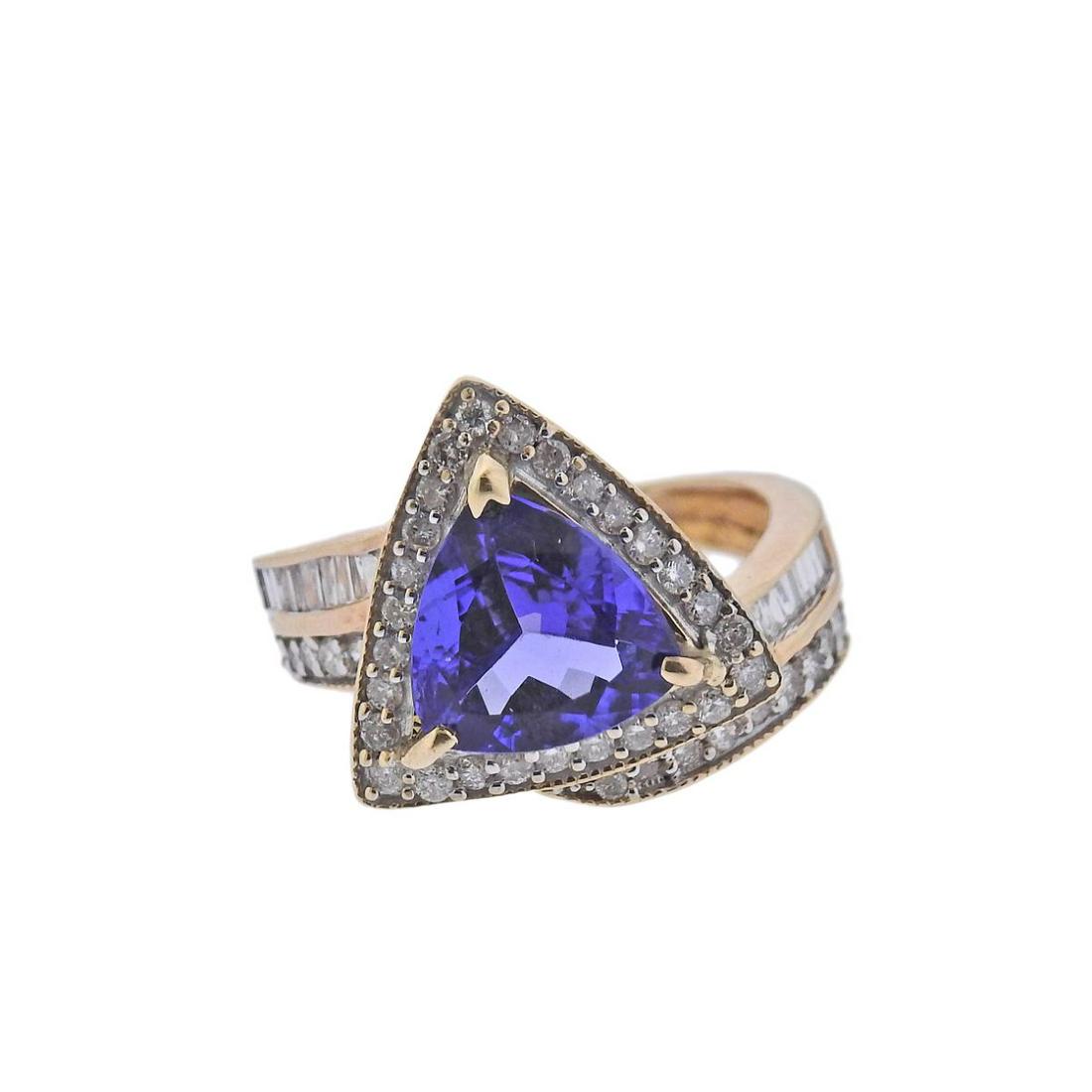 14k Gold Tanzanite Diamond Ring (1 of 4)