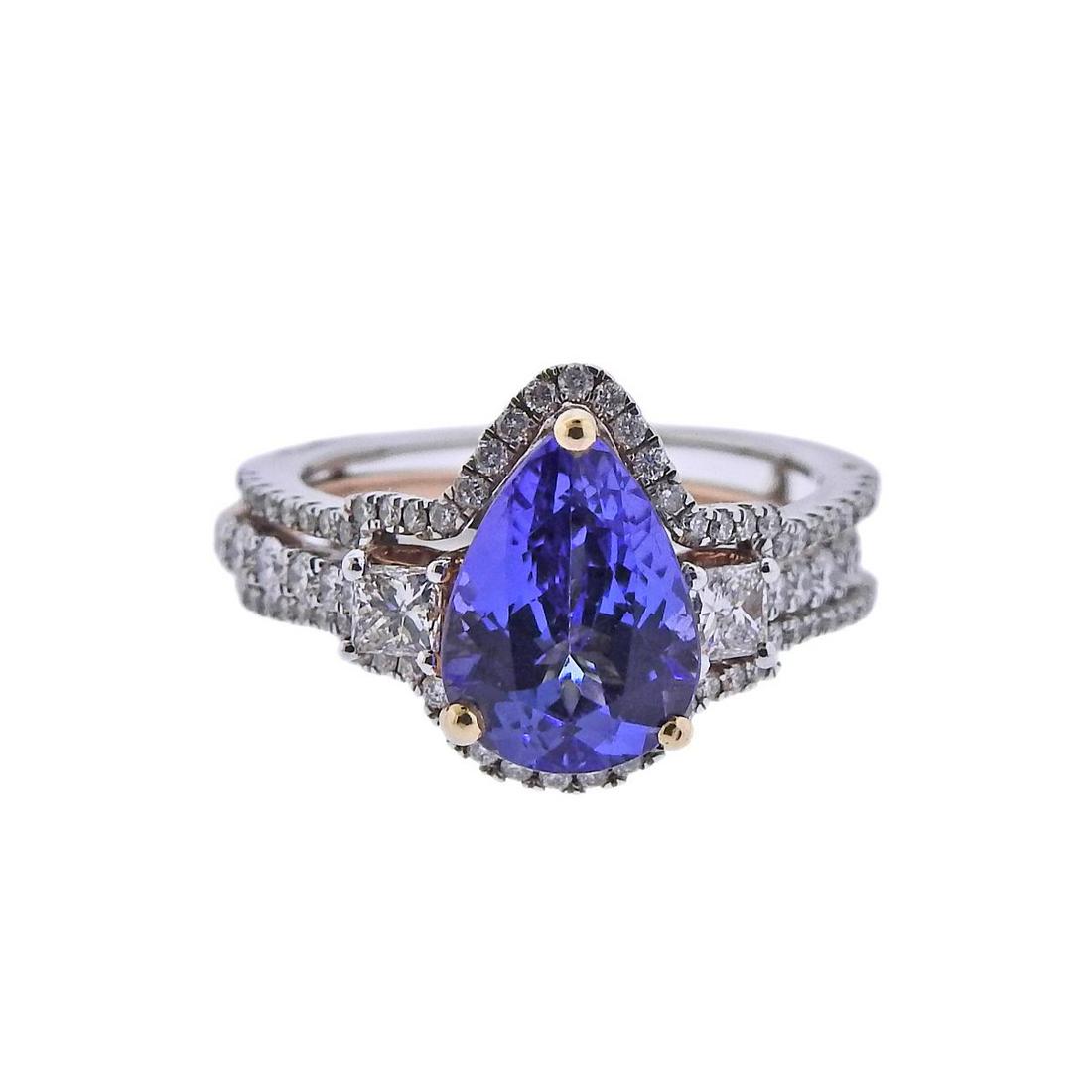 Kallati Tanzanite Diamond Gold Ring Enhancer Guard Set (1 of 5)