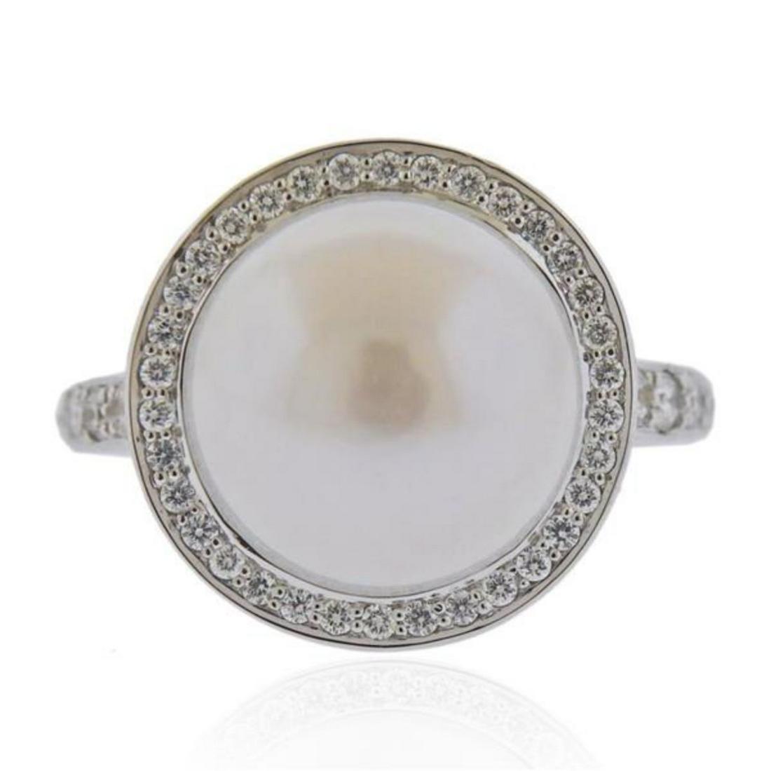Mimi Milano 18k Gold Diamond South Sea Pearl Ring (1 of 5)