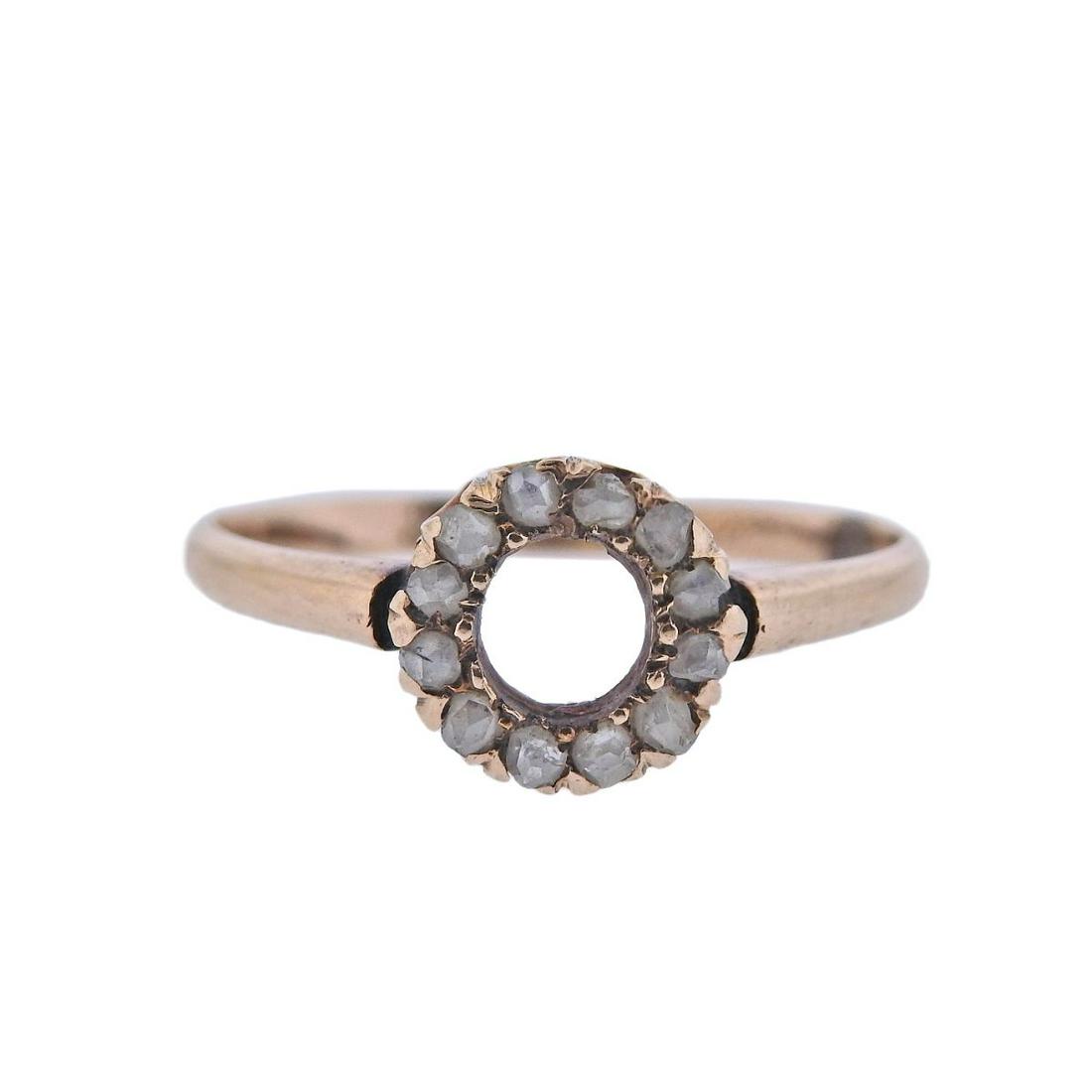 Antique Victorian Rose Diamond Gold Ring (1 of 4)