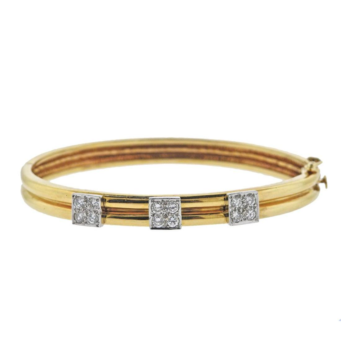 Tiffany & Co Diamond Gold Bangle Bracelet (1 of 2)