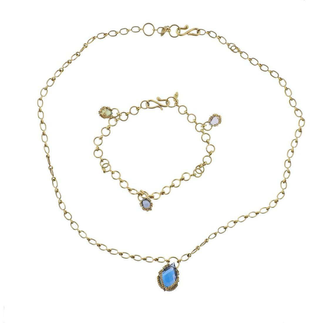 Anthony Nak 18k Gold Multi Gemstone Bracelet Necklace Lot (1 of 4)