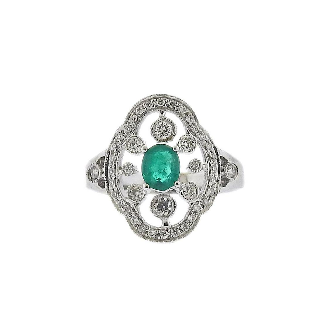18k Gold Diamond Emerald Ring (1 of 3)