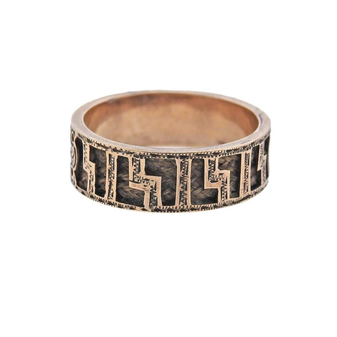 Antique Victorian 14k Gold Mourning Ring (1 of 2)